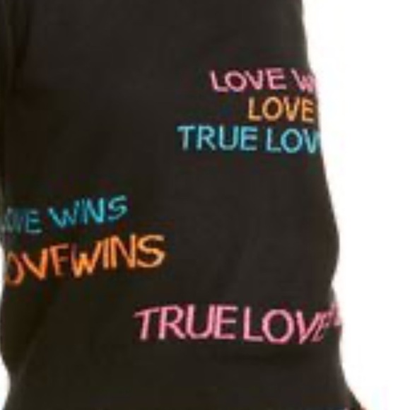 Scott & Scott London Black Cashmere Rue La La Love Wins Sweater Small - Picture 8 of 8